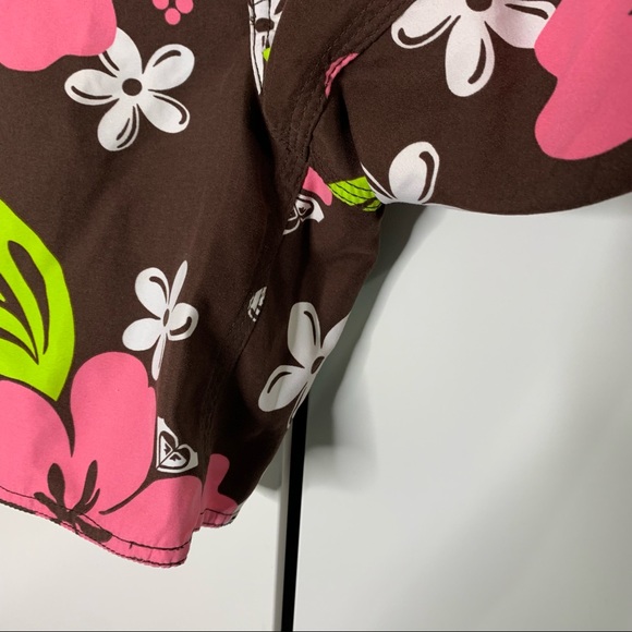 Roxy Girls Hawaiian Floral Swim Board Shorts - Picture 5 of 11